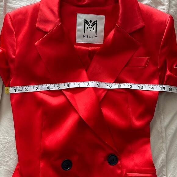 Milly Double Breasted Tuxedo Mini Dress Blazer See Measurements - Picture 6 of 10